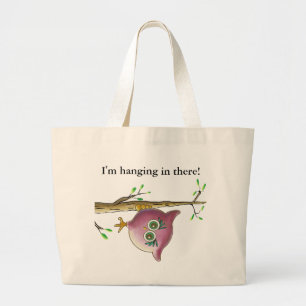 Funny Cute Owl Picture Large Tote Bag