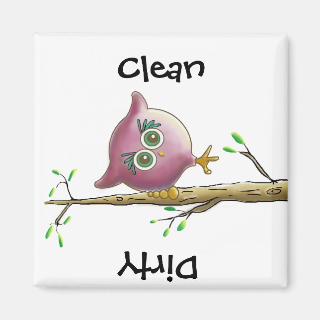 Funny Cute Owl Picture Magnet (Front)
