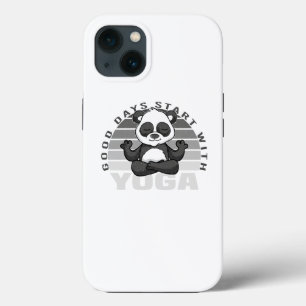 Funny cute panda doing yoga. funny yoga poses iPhone 13 case
