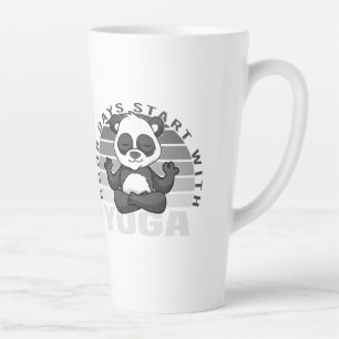 Funny cute panda doing yoga. funny yoga poses latte mug