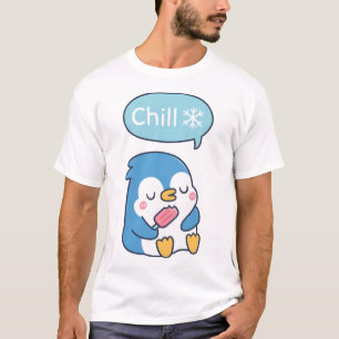 Funny Cute Penguin Says Chill Snowflake  T-Shirt