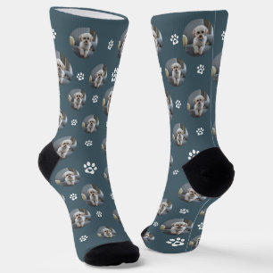 Funny Cute Pet Dog/Cat Photo Pawprint Socks