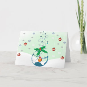 Funny Cute Pet Fish In a Bag Christmas Fish Holiday Card
