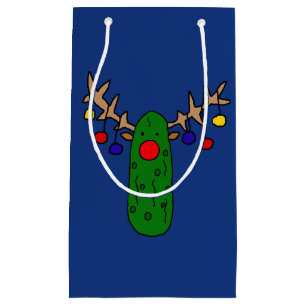 Funny Cute Pickle Reindeer Christmas Gift Bag