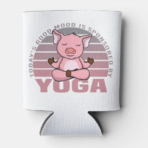 Funny cute pig doing yoga. funny yoga poses can cooler