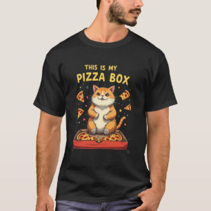 Funny Cute Pizza Cat Lazy Foodie Humour Kitten Tre T-Shirt