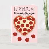 Funny Cute Pizza Heart Valentine's Day Greeting Holiday Card (Front)
