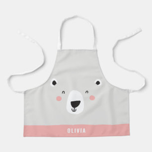 Funny cute polar bear personalized children's apron