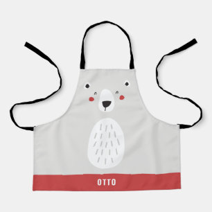 Funny cute polar bear personalized children's apron