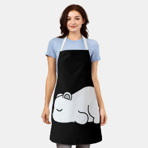 Funny Cute Polar Tired Sleeping Arctic Animal Apron