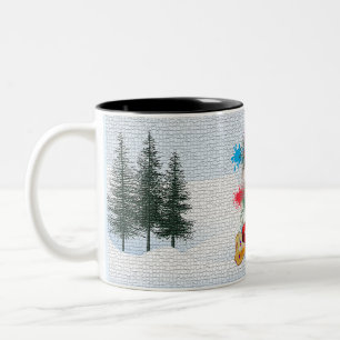 Funny Cute Pomsky Dog Yappy Christmas Two-Tone Coffee Mug