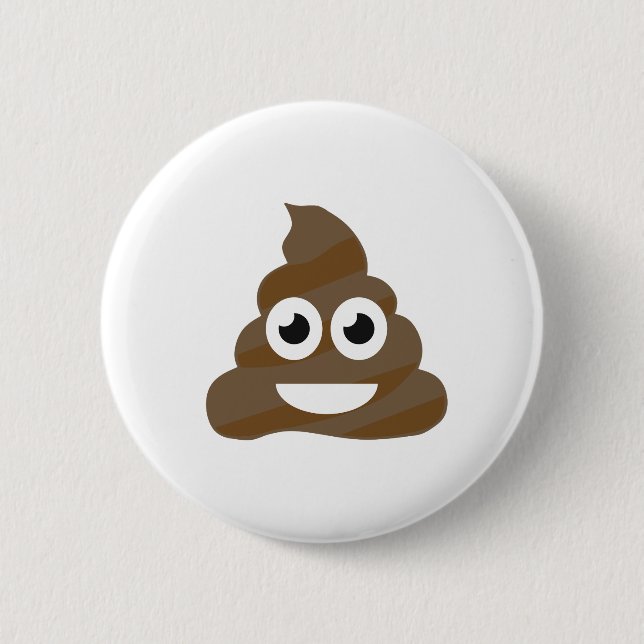 Funny Cute Poop Emoji 2 Inch Round Button (Front)
