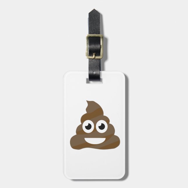 Funny Cute Poop Emoji Luggage Tag (Front Vertical)