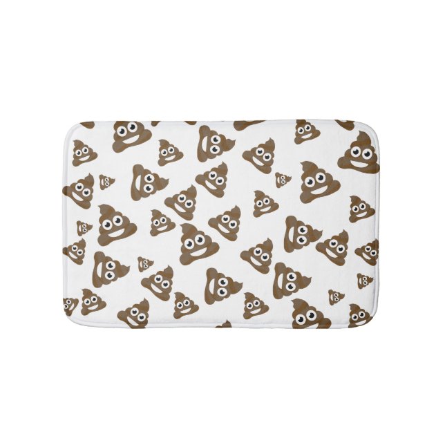 Funny Cute Poop Emoji Pattern Bath Mat (Front)