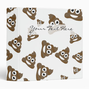 Funny Cute Poop Emoji Pattern Binder