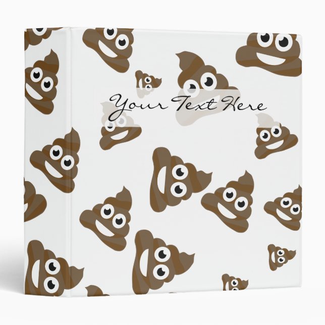 Funny Cute Poop Emoji Pattern Binder (Front/Spine)