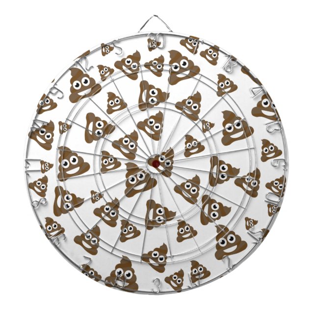 Funny Cute Poop Emoji Pattern Dartboard (Front)