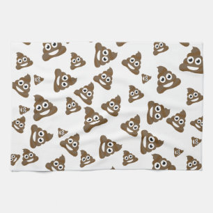 Funny Cute Poop Emoji Pattern Kitchen Towel