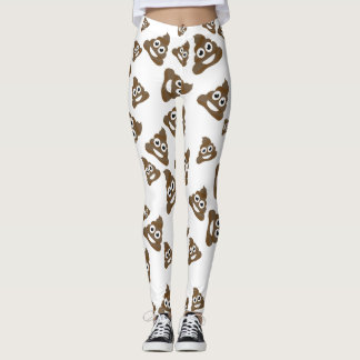 Funny Cute Poop Emoji Pattern Leggings