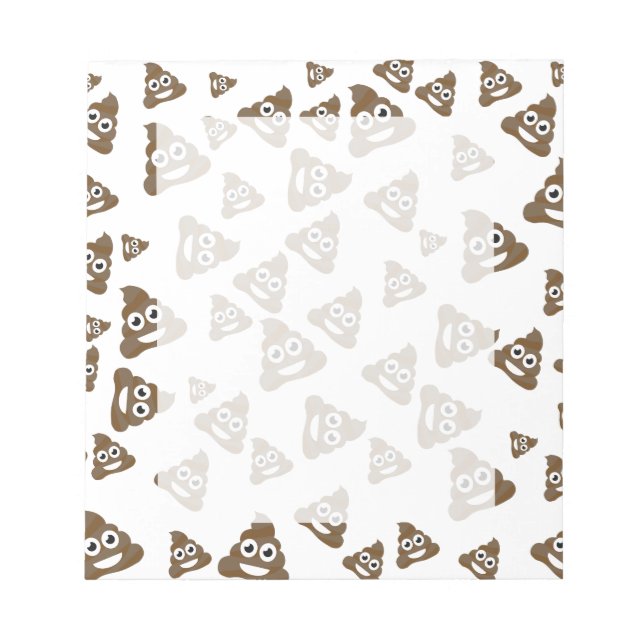 Funny Cute Poop Emoji Pattern Notepad (Front)