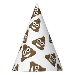 Funny Cute Poop Emoji Pattern Party Hat