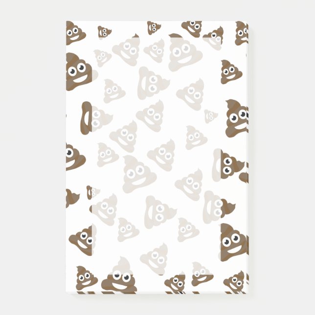 Funny Cute Poop Emoji Pattern Post-it Notes (Front)