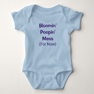 Funny Cute Poopin Mess Poop Humour Baby Boy Romper