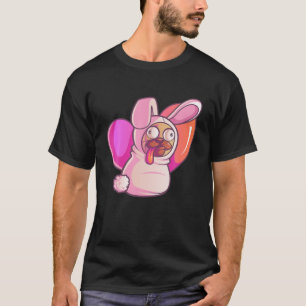 Funny Cute Pug Dressed Up Like A Bunny Happy Easte T-Shirt