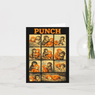 Funny cute punch monkey macaque meme japanese card