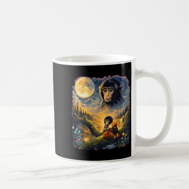 Funny cute punch monkey macaque meme japanese  coffee mug (Right)