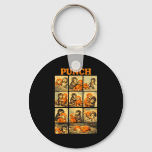 Funny cute punch monkey macaque meme japanese keychain