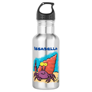 Funny cute purple cartoon hermit crab 532 ml water bottle
