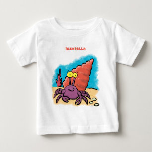 Funny cute purple cartoon hermit crab baby T-Shirt