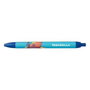 Funny cute purple cartoon hermit crab black ink pen
