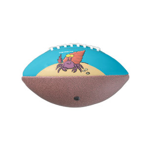 Funny cute purple cartoon hermit crab football