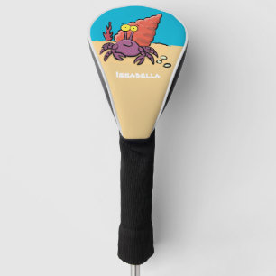 Funny cute purple cartoon hermit crab golf head cover