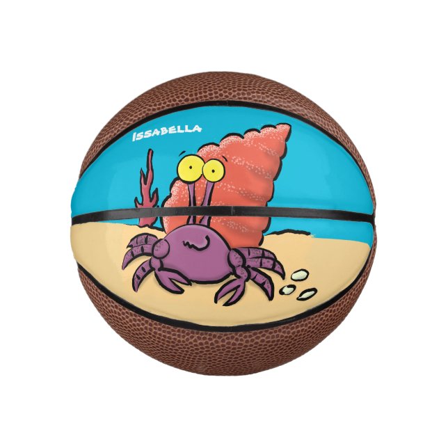 Funny cute purple cartoon hermit crab mini basketball (Front)