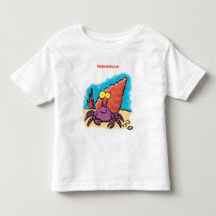 Funny cute purple cartoon hermit crab toddler t-shirt