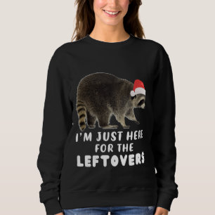 Funny Cute Raccoon Christmas Santa Hat for Thanksg Sweatshirt