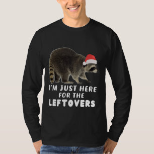 Funny Cute Raccoon Christmas Santa Hat for Thanksg T-Shirt