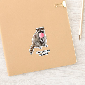 Funny Cute Raccoon & Pink Bubble Birthday Card