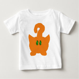 Funny cute red cat cartoon art baby t-shirt design