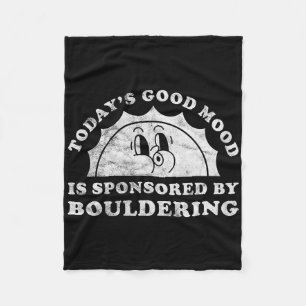 Funny Cute Retro Vintage Bouldering Rock Climbing Fleece Blanket