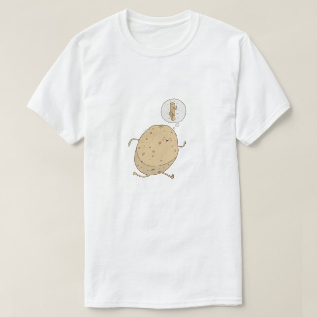 Funny Cute Running Potato by somoh T-Shirt (Design Front)