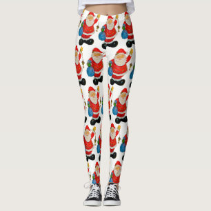 Funny Cute Santa Claus Father Christmas Leggings