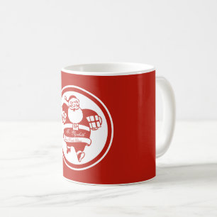 Funny Cute Santa Claus Red Custom Name Christmas Coffee Mug