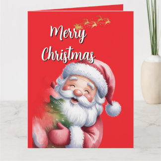 Funny Cute Santa & Typography Card