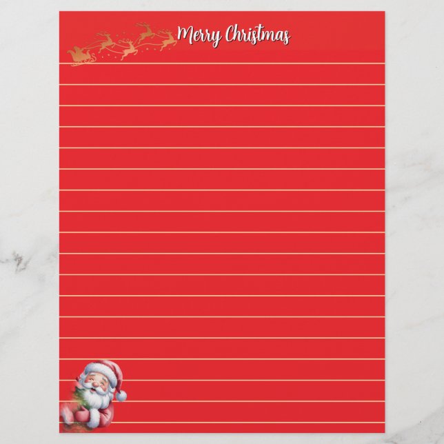 Funny Cute Santa & Typography  Letterhead (Front)