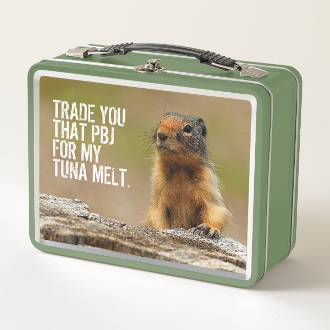 Funny Cute Saucy Columbian Ground Squirrel Metal Lunch Box (Front)