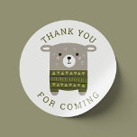 Funny cute sheep. Kids zoo farm birthday thank you Classic Round Sticker<br><div class="desc">Kids zoo / farm birthday party sticker "Thank you for coming" with funny cute sheep. Please contact me if you need additional items.</div>